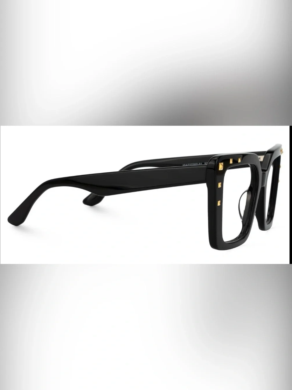 Zeelool Women's Black Square Glasses with Gold Stud Accents